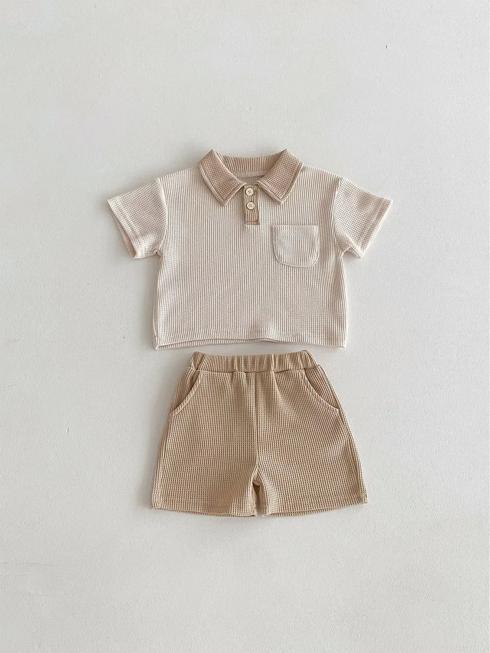 Summer Baby Clothes Set Turn Down Collar T-shirt And Shorts 2Pcs For Boys Toddler Tracksuit Outfit littledressed